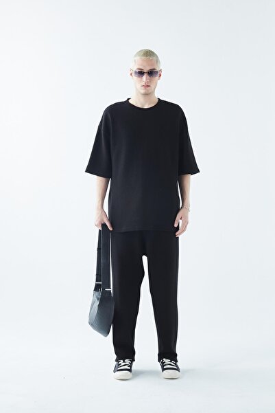 VAMOSCLO oversized Βασικό Σετ Φόρμας Πλεκτομηχανής Μαύρο