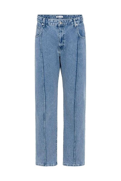 VAMOSCLO Relaxed Fit Jean with Stitching Detail Light Blue Melange
