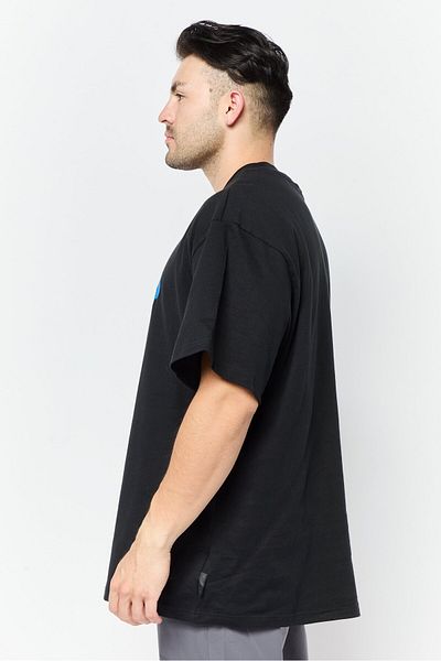 adidas Men Sportswear Fit Brand Logo Short Sleeves Outdoor T-shirt, Black