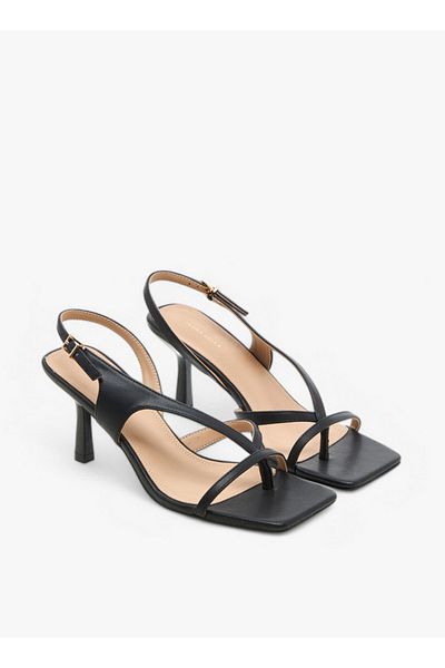 Flora Bella by Shoexpress Cross Strap Sandals with Flared Heel and Buckle Closure