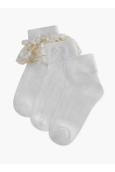 Little Missy Non-Terry Ankle Length Socks - Set of 3