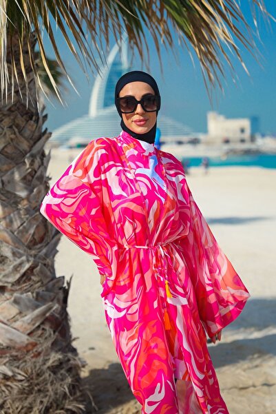 Marina Kaftan Kimono Fuchsia cu model P2334