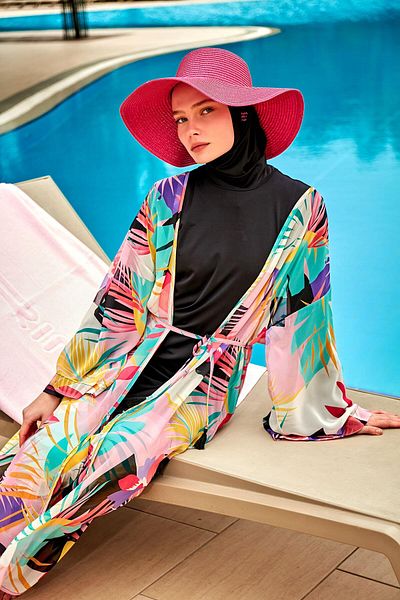 Marina Patterned Colorful Kimono Kaftan P2410