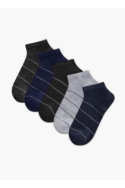LBL by Shoexpress جوارب مطبوعة بطول الكاحل من LBL by Shoeexpress - مجموعة من 5 قطع