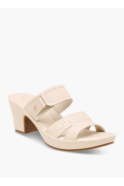 Le Confort Textured Slip-On Sandals with Block Heels