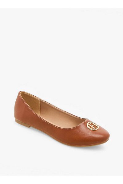 Flora Bella by Shoexpress Logo Accent Slip-On Ballerina Shoes