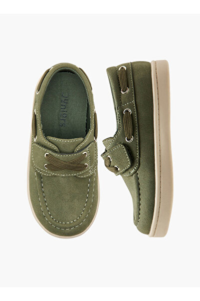 Juniors Lace Detail Loafers with Hook and Loop Closure