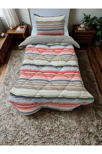 Sudemhome Single Double Sided Luxury Welsoft Elite Quilt Soft Fleece Quilt and Pillow Case Tasel Beige