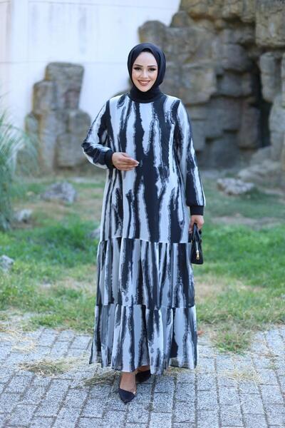 HARMAN BUTİK Φόρεμα σιφόν με στάμπα - Γυναικεία φόδρα