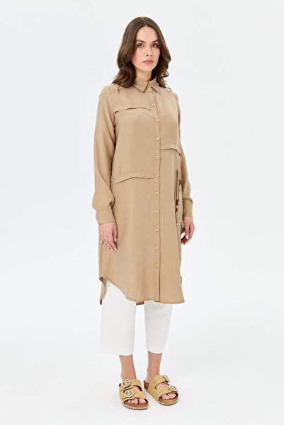 Esswaap Pili Detaylı Tunik Vizon