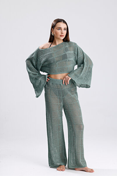 YUGA KNİTTİNG ΓΥΝΑΙΚΕΙΑ ΠΛΕΚΤΑ ΠΛΕΚΤΑ ΣΥΝΔΥΑΣΜΟΣ ΦΟΡΕΜΑ ΠΑΡΑΛΙΑΣ