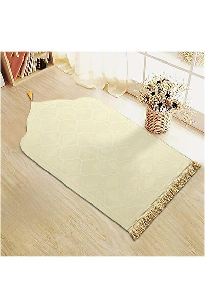 Fabienne سجادة صلاة هدية رمضان وعيد الفطر 70×110 سم، لون أبيض عاجي