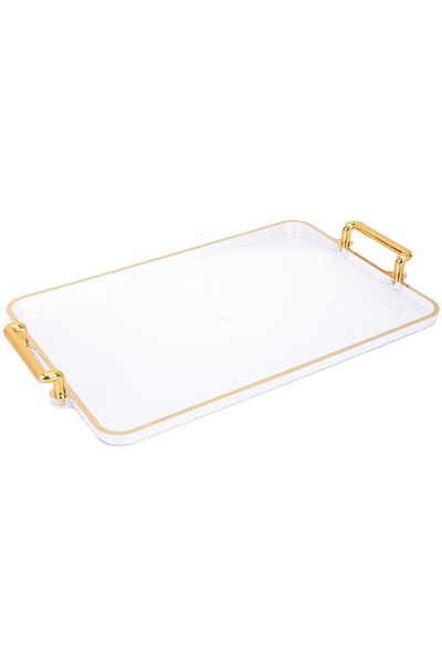 PUFO Tavă decorativă elegantă pentru servirea aperitivelor, prăjiturilor, fructelor, cu mânere rotunde, 36 cm