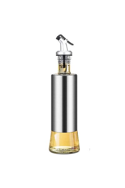 PUFO Recipient de sticlă Keys pentru ulei și oțet, 300 ml, argintiu