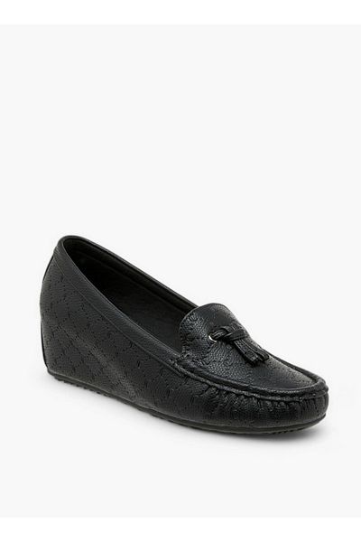 Le Confort Monogram Embossed Moccasins with Wedge Heels