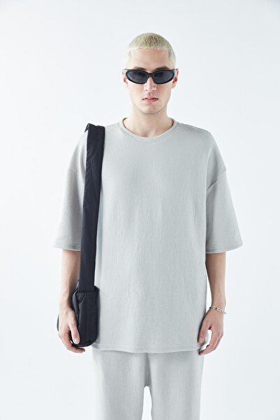 VAMOSCLO Σετ Φόρμας Oversize Basic Πλεκτό Γκρι