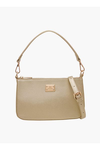 Flora Bella by Shoexpress Textured Shoulder Bag with Detachable Strap and Zip Closure