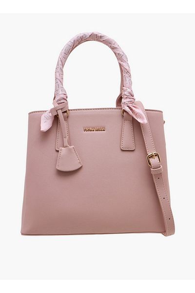 Flora Bella by Shoexpress Scarf Accent Tote Bag with Double Handle and Zip Closure