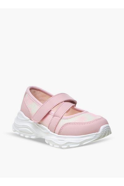 Flora Bella by Shoexpress Textured Mary Jane Shoes with Hook and Loop Closure