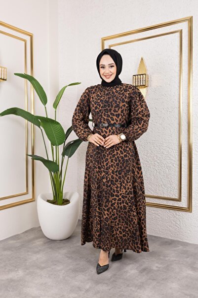 HARMAN BUTİK ΓΥΝΑΙΚΕΙΑ ΖΩΝΗ ΛΕΟΠΑΡ ΣΧΕΔΙΟ MODAL ΦΟΡΕΜΑ