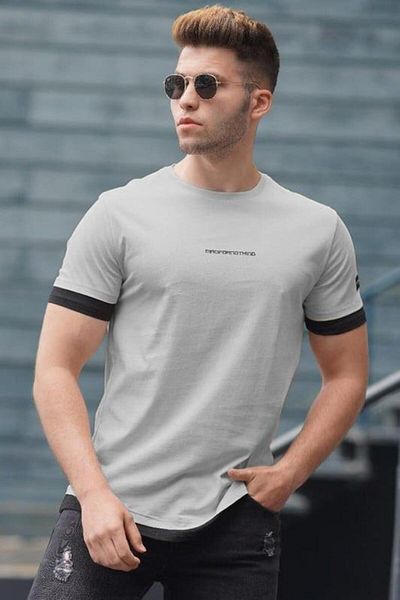 Madmext Ανδρικό T-Shirt Basic Painted Grey 4459