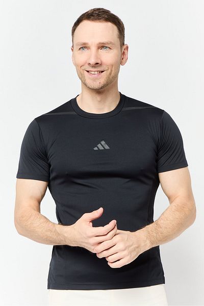 adidas Men Sportswear Fit Short Sleeve Training T Shirt, Black