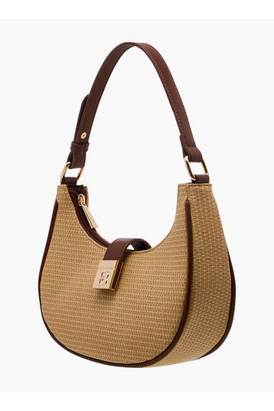 Flora Bella by Shoexpress Textured Shoulder Bag with Magnetic Button Closure