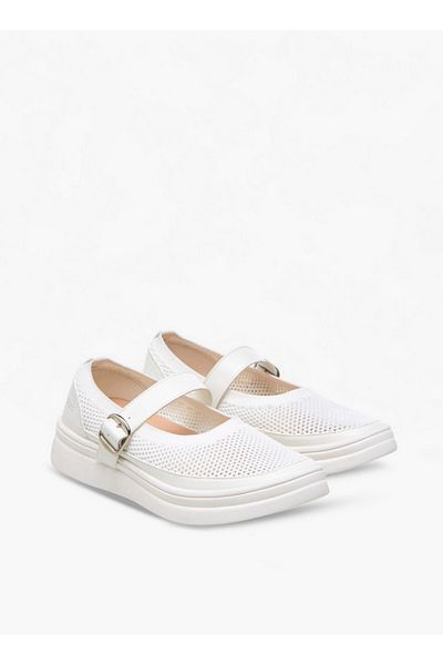Celeste Women's Textured Sneakers with Buckle Closure - LS24040569