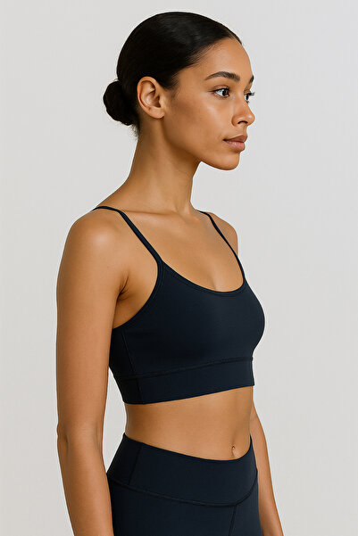HNX Thin Strap Recovery Sports Bustier |   Navy Blue