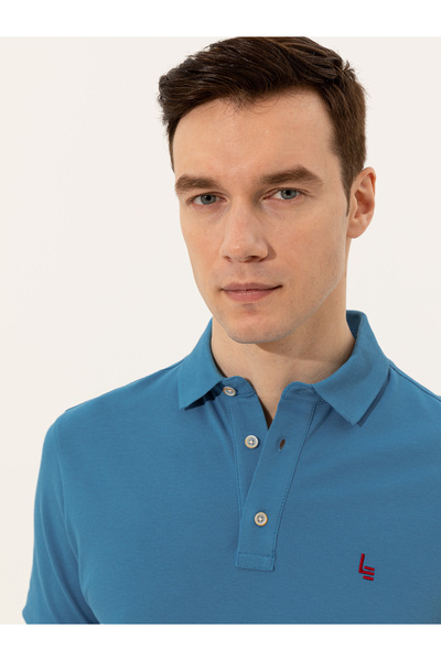 Cacharel Kobalt Mavi Polo Yaka Slim Fit Basic T-Shirt 50250189-VR077