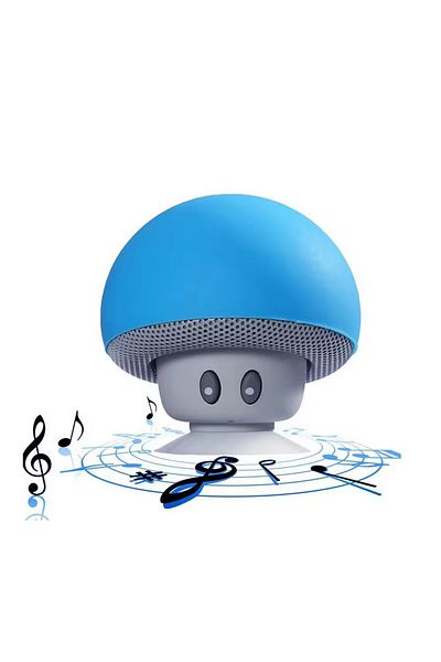 ABYZ Portable mini Bluetooth speaker in mushroom shape with suction cup, dimensions 55x55mm, color Blue