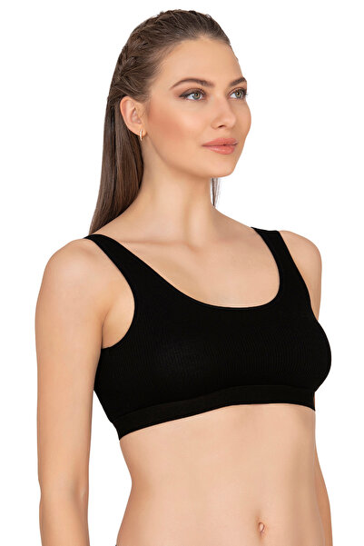 ÖZKAN underwear Özkan 27408 Kadın Viskon Kumaş Çıkarılabilir Pedli Balensiz Kaşkorse Kalın Askılı Sütyen Büstiyer