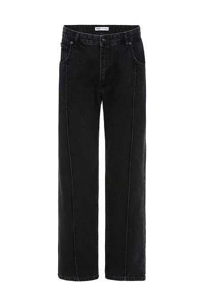 VAMOSCLO Relaxed Fit Jean with Stitching Detail Black