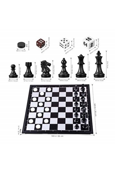 PUFO Set de șah pentru copii și adulți cu piese magnetice, 30 cm