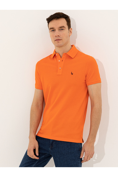 Cacharel Turuncu Polo Yaka Slim Fit Basic T-Shirt 50250189-VR051