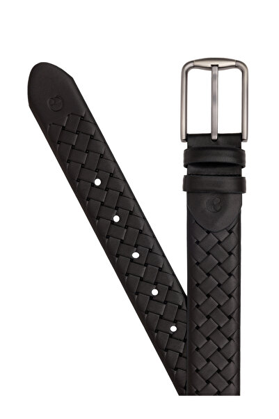 Cacharel Black Sports Leather Belt 50288097-Vr046