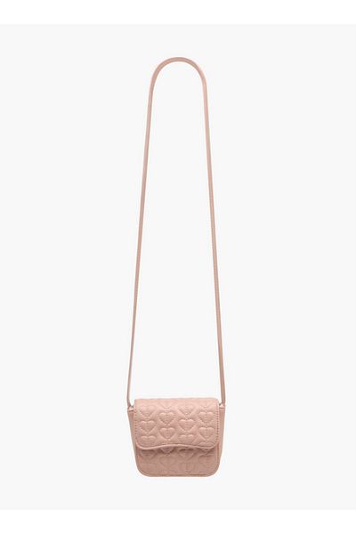Flora Bella by Shoexpress Heart Embroidered Crossbody Bag with Strap Handle and Flap Closure