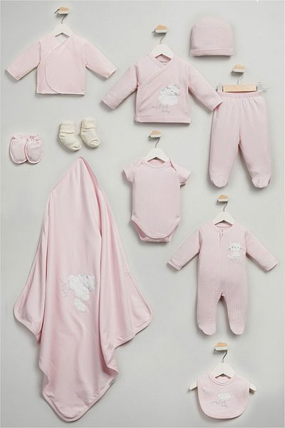 Bebitof Cute Cat Patterned 10 Piece Boxed Newborn Hospital Outfit Set