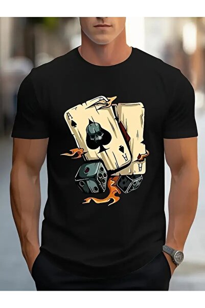 LOTS MODA Letter Charm, Casual βαμβακερό μπλουζάκι για άνδρες - Κοντό μανίκι,...