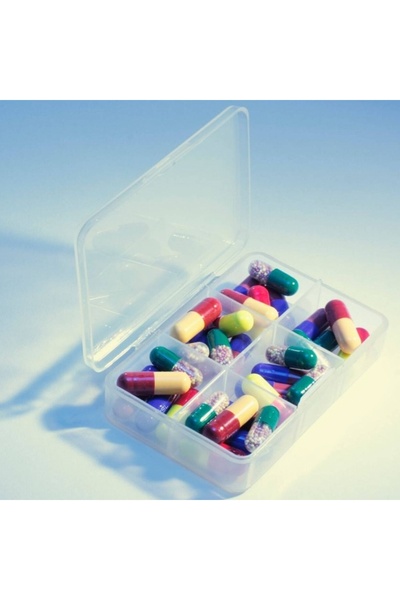 PUFO Square box for organizing medicines, vitamins or supplements, Pufo Medicine, 9 cm