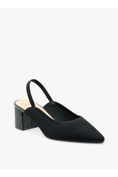 Flora Bella by Shoexpress Textured Slingback Shoes with Block Heels