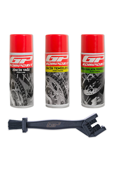 GP KOMPOZİT GP Kompozit BKM01 Motosiklet Bakım Seti (Zincir Temizleyici + Zin...