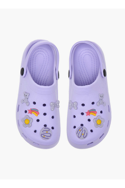 Aqua Applique Detail Clogs with Backstrap
