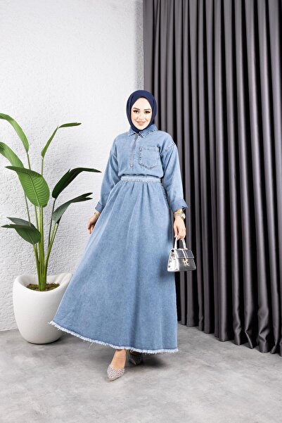 HARMAN BUTİK ΓΥΝΑΙΚΕΙΟ ΦΟΡΕΜΑ ΤΖΙΝ ΠΛΥΝΤΗΡΙΟ Χιονιού με φερμουάρ