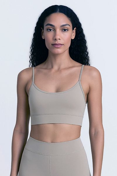 HNX Thin Strap Recovery Sports Bustier |   Sand