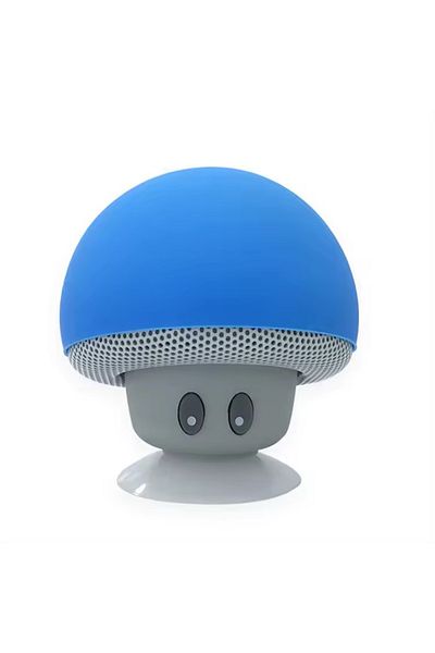 ABYZ Portable mini Bluetooth speaker in mushroom shape with suction cup, dimensions 55x55mm, color Blue