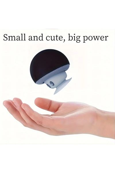 ABYZ Portable mini bluetooth speaker in mushroom shape with suction cup dimensions 55x55mm color Black