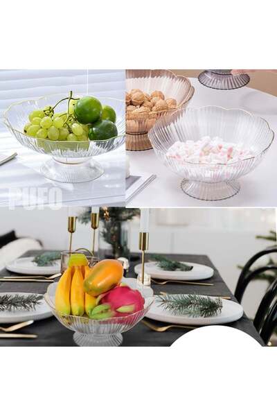 PUFO Bol elegant tip platou Pufo Luxury pentru fructe, cu picior pentru prăjituri, produse de patiserie, fructe, aperitive