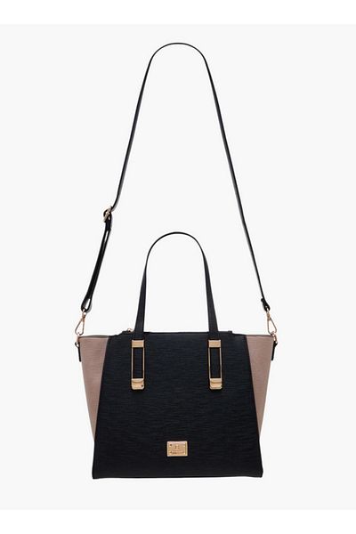 Flora Bella by Shoexpress Colourblock Tote Bag with Double Handle and Zip Closure