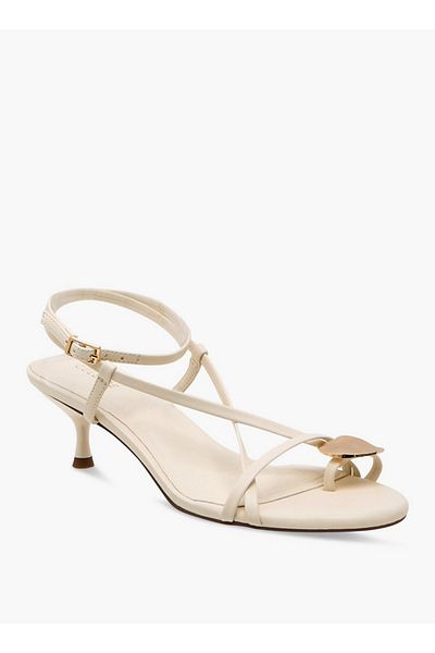 Celeste Women's Solid Slingback Sandals with Kitten Heels and Buckle Closure